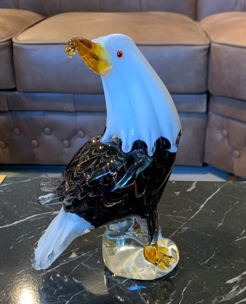 Murano Style Glasskulptur Adler 22 cm