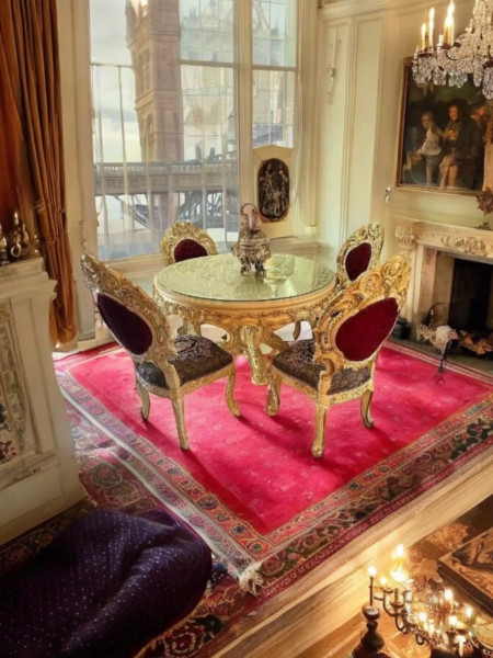 Esszimmer Barock Louis XV 4 Stühle + Tisch