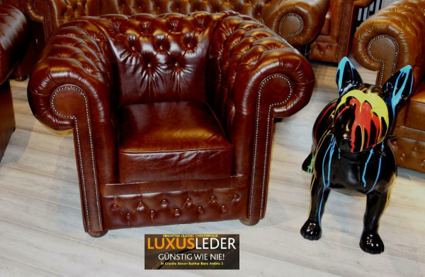 Chesterfield Osmond Luxus Aniline Leder Clubsessel Oberklasse